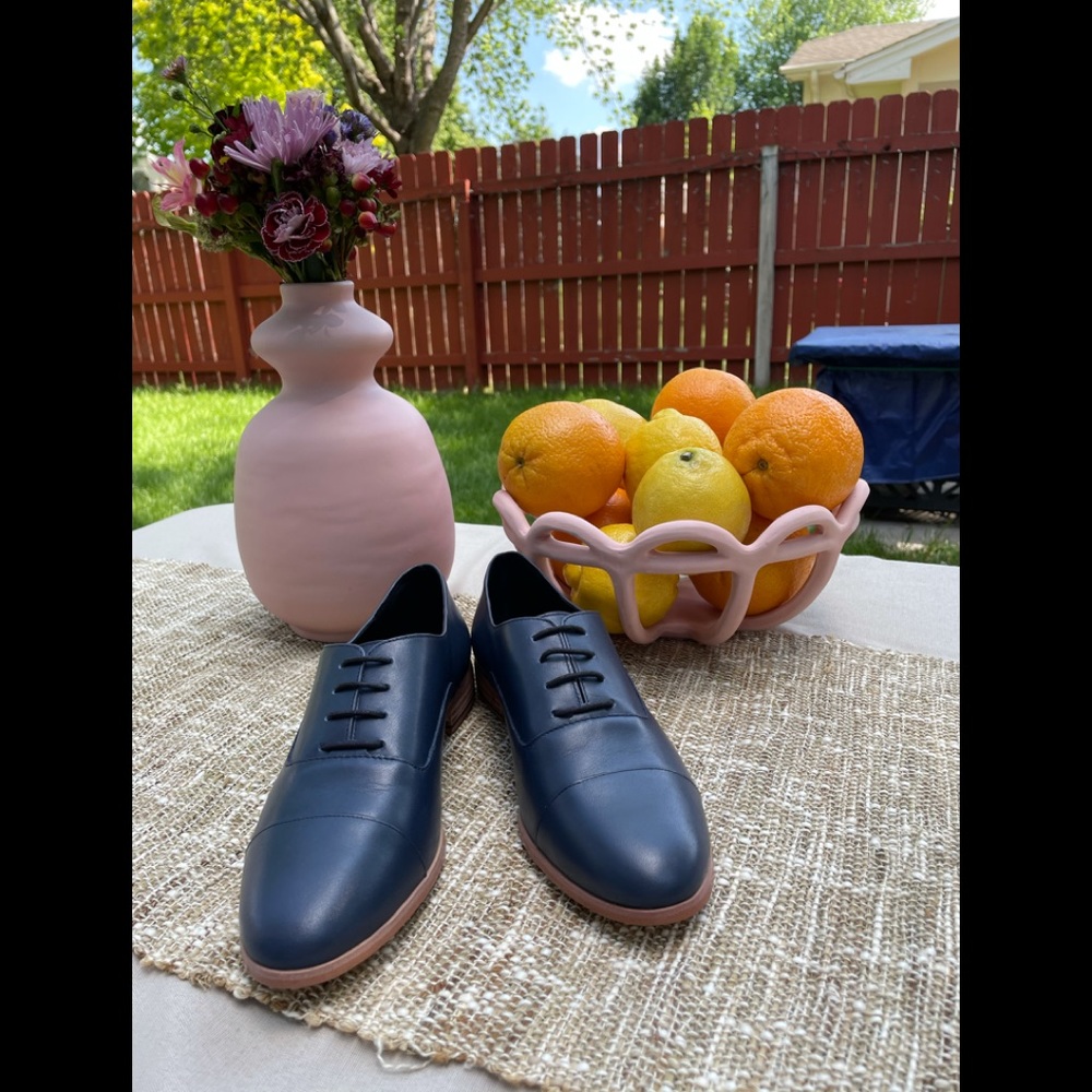 Kate Spade ‘Saturday’ Leather Navy Oxfords